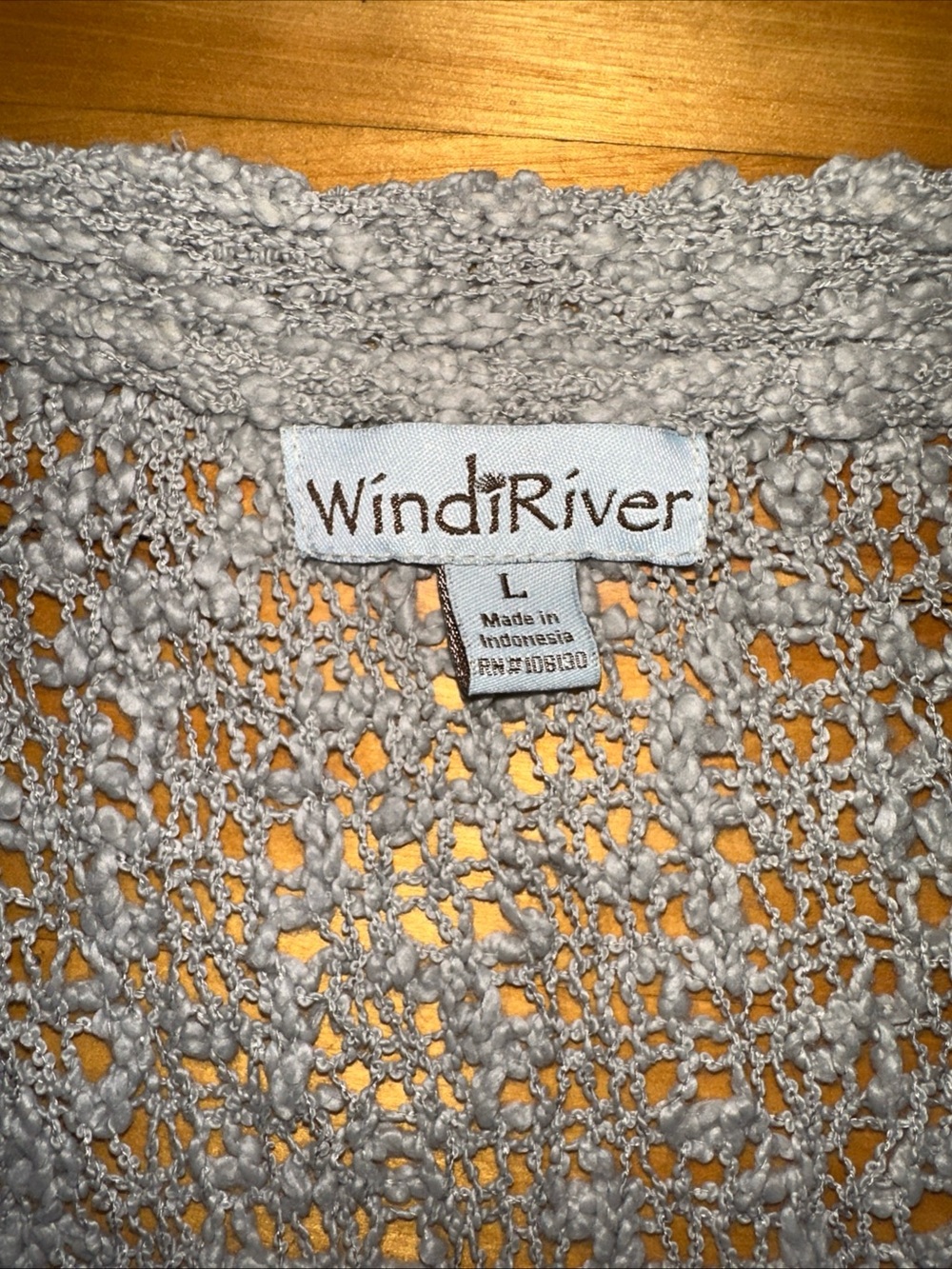Windriver Light Gray Open-Knit V-Neck Sweater Tunic - Picture 4 of 7